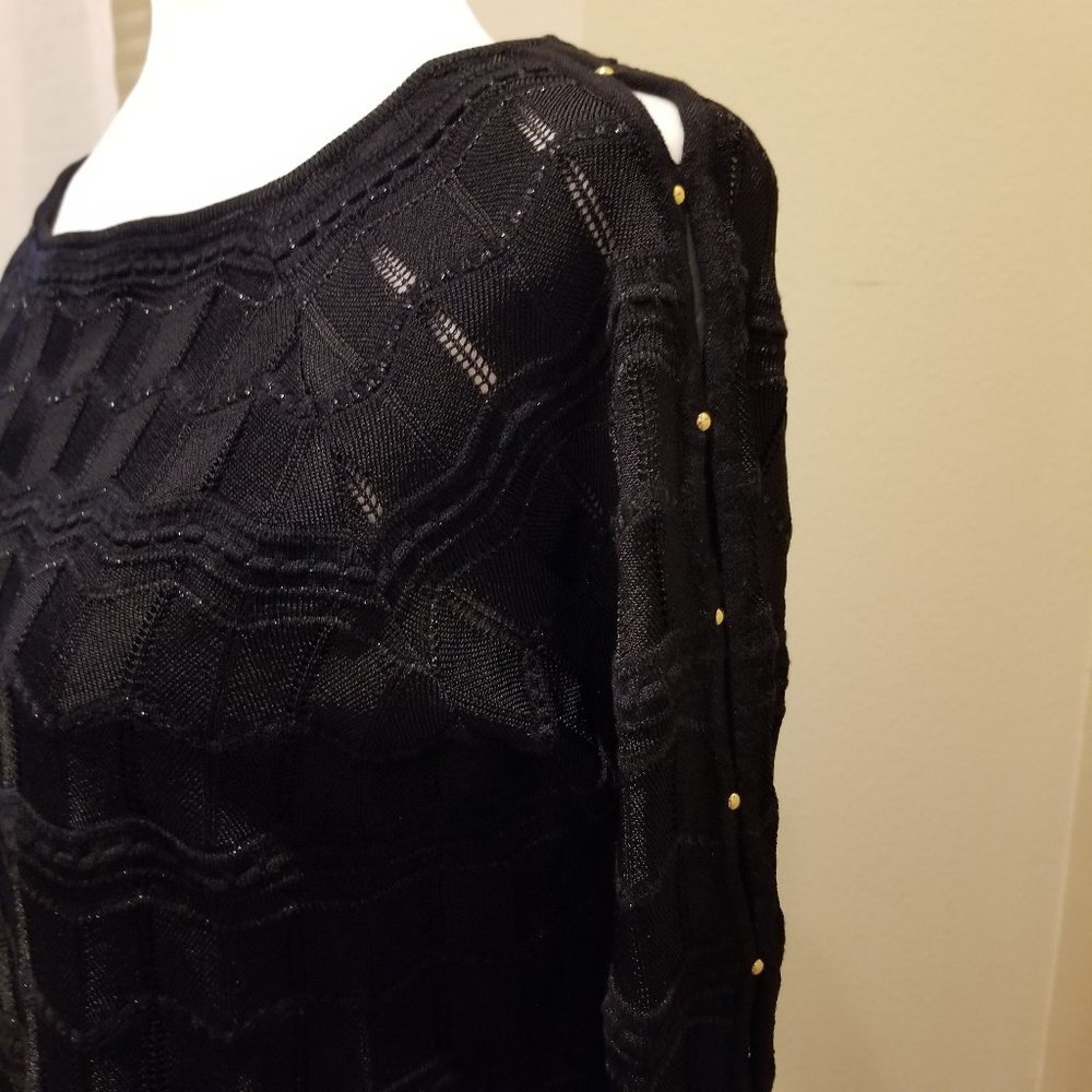 New White House Black Mkt Black Lace Gold Sweater - Picture 4 of 14